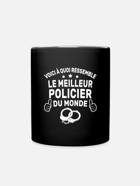 le meilleur policier du monde cadeau policier - Mug uni - noir