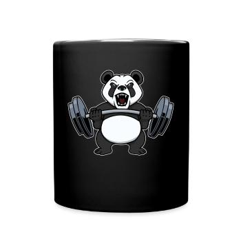 Weight lifting dumbbell workout gym workout - Full Colour Mug - black - Front