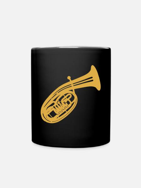 Instrument de musique à vent corne ténor cor ténor joueur corne - Mug uni - noir