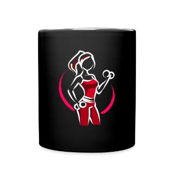 Dumbbell Training Workout Gym Fitness Sport - Full Colour Mug - black - Front
