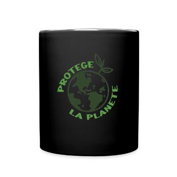 Ökologisches Erwachen - Lasst uns den Planeten Erde schützen - Tasse einfarbig - Schwarz - Vorne
