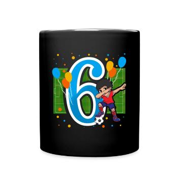 6 ans d'anniversaire tamponnant les enfants - Mug uni - noir - Devant