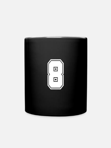 8 shirt number college style football soccer number - Full Colour Mug - black