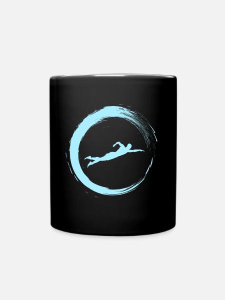 Kraulen Schwimmen - Tasse einfarbig - Schwarz