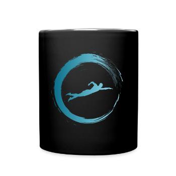 Schwimmer schwimmen Bademeister - Tasse einfarbig - Schwarz - Vorne