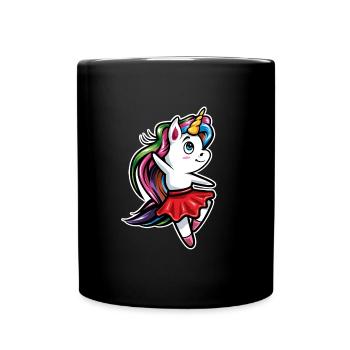 Unicorn ballerina - Full Colour Mug - black - Front