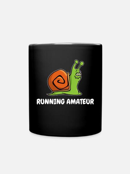 Schneckentempo Laufen Jogging Rennen Sport Lustig - Tasse einfarbig - Schwarz
