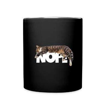Nope Katze - Tasse einfarbig - Schwarz - Vorne