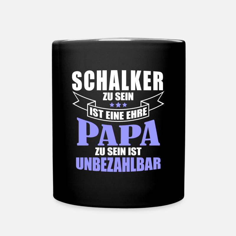 Schalker Papa | Schalke Vatertags Geschenkidee - Tasse einfarbig - Schwarz