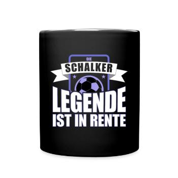Die Schalker Legende ist in Rente | Schalke Spruch - Tasse einfarbig - Schwarz - Vorne