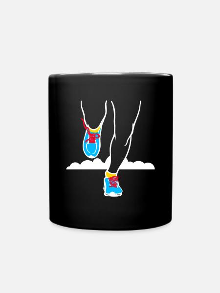 Laufen Rennen Joggen Marathon Halbmarathon Sport - Tasse einfarbig - Schwarz
