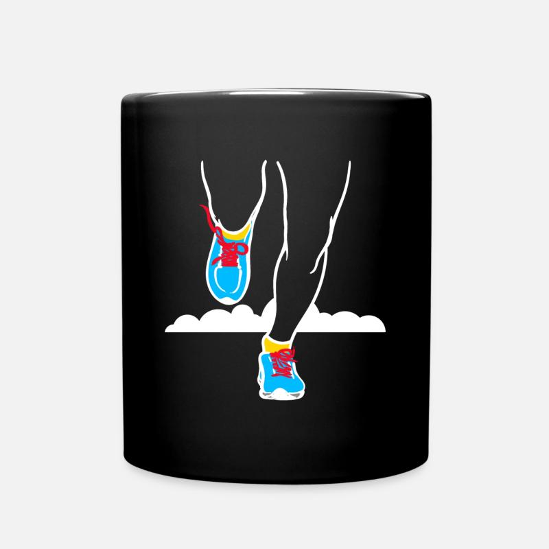 Laufen Rennen Joggen Marathon Halbmarathon Sport - Tasse einfarbig - Schwarz