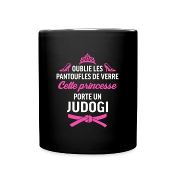 cette princesse porte un judogi judokate t-shirt - Mug uni - noir - Devant