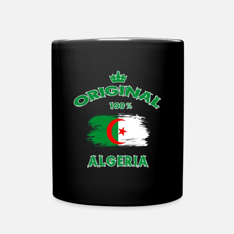 Algerien Original 100% / Geschenk Nationalflagge - Tasse einfarbig - Schwarz