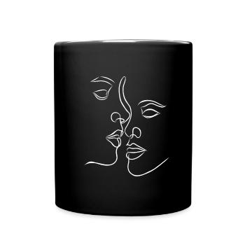 Faces in love - Full Colour Mug - black - Front