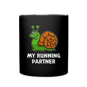Escargot rythme drôle de partenaire regarder en cours d'exécution jogging - Mug uni - noir - Devant