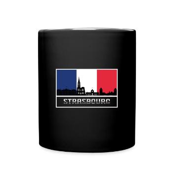 Strasbourg France Ville Skyline Drapeau Français Souvenir - Mug uni - noir - Devant