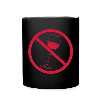 Forbidden sign wine - Full Colour Mug - black - Front