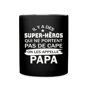 super héros qui ne portent pas de cape, Papa - Mug uni - noir - Devant