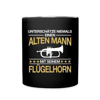 Flügelhornist Flügelhorn Horn Instrument Spruch - Tasse einfarbig - Schwarz - Vorne