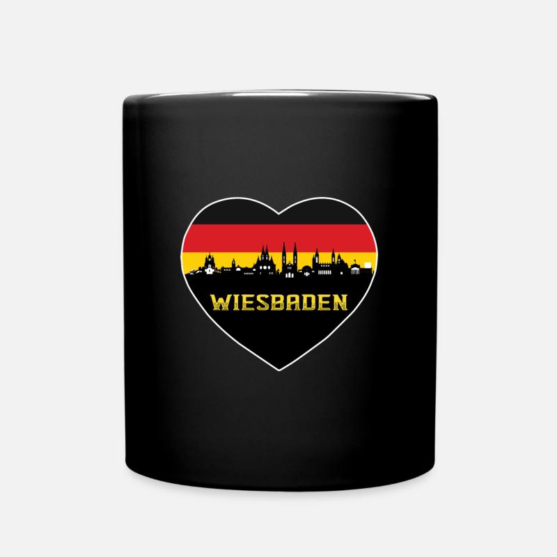 Wiesbaden Deutschland Deutsche Flagge Deutsche Flagge - Tasse einfarbig - Schwarz
