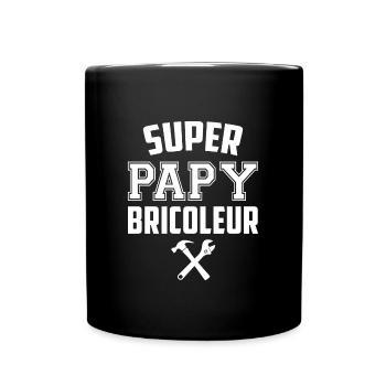 T-shirt super papy bricoleur - Mug uni - noir - Devant