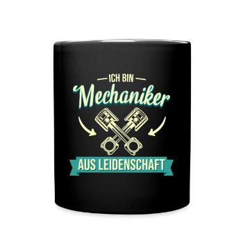 Mechaniker Werkstatt Automechaniker Auto Spruch - Tasse einfarbig - Schwarz - Vorne