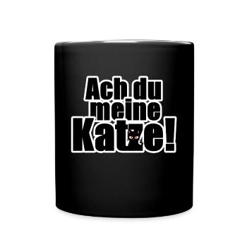 Katze Tier Haustier Sprüche - Tasse einfarbig - Schwarz - Vorne