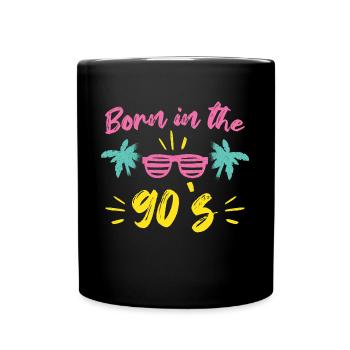 90er 90er Jahre Retro Vintage Jahrzehnt Spruch - Tasse einfarbig - Schwarz - Vorne