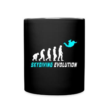 Fallschirm Evolution Design / Geschenkidee - Tasse einfarbig - Schwarz - Vorne