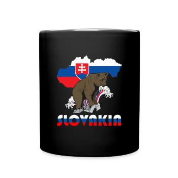 Slovenia bear design with map and flag - Full Colour Mug - black - Front