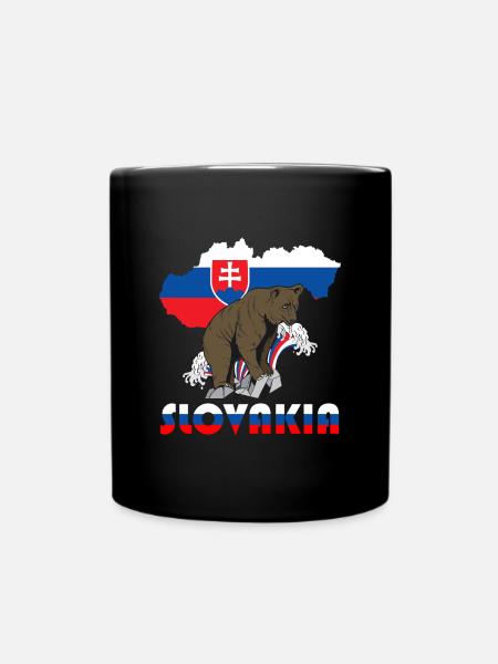 Conception d'ours de Slovénie avec carte et drapeau - Mug uni - noir