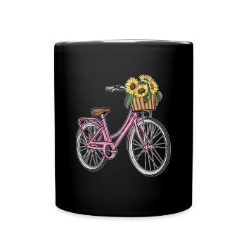 Tournesol à vélo féminin - Mug uni - noir - Devant