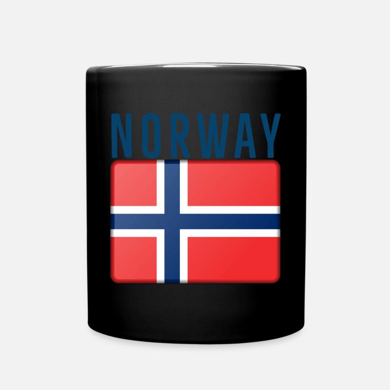Drapeau de la Norvège avec lettrage - Mug uni - noir