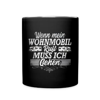 Camping Campen - Tasse einfarbig - Schwarz - Vorne