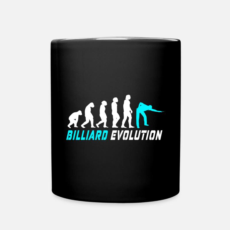 Billard Evolution Design / Geschenkidee - Tasse einfarbig - Schwarz