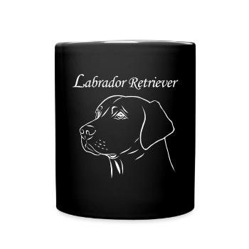 Labrador Retriever Portrait - Tasse einfarbig - Schwarz - Vorne