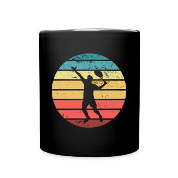 Joueur de tennis tennis raquette sport silhouette - Mug uni - noir - Devant