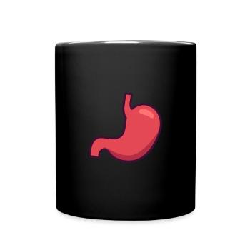 Bauch Magen - Tasse einfarbig - Schwarz - Vorne