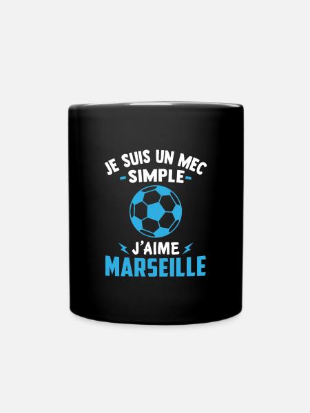 je suis un mec simple j'aime marseille - Mug uni - noir