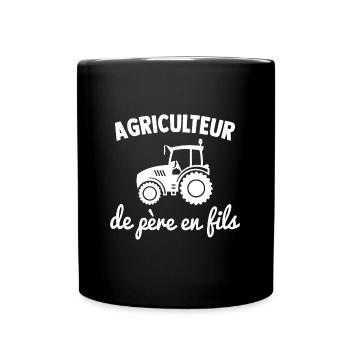 agriculteur de père en fils - Mug uni - noir - Devant