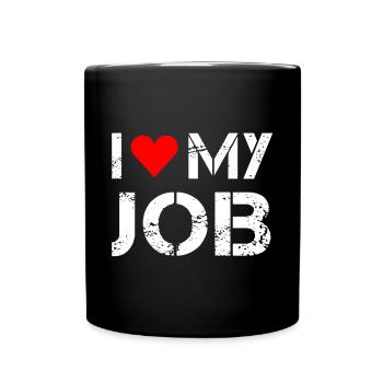 J'adore mon travail - Mug uni - noir - Devant