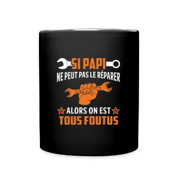 Grand-père si papi ne peut pas le réparer - Mug uni - noir - Devant
