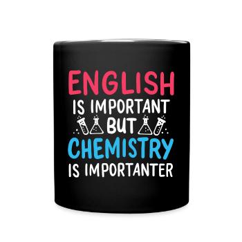 L'anglais drôle est important La chimie est - Mug uni - noir - Devant