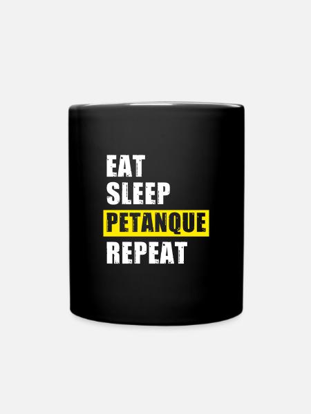 Eat Sleep Petanque Repeat - Mug uni - noir