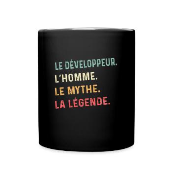 der Entwickler der Mann der Mythos die Legende - Tasse einfarbig - Schwarz - Vorne