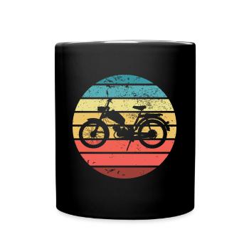 Mofa Moped Roller Motorrad Oldtimer Zweitakter - Tasse einfarbig - Schwarz - Vorne