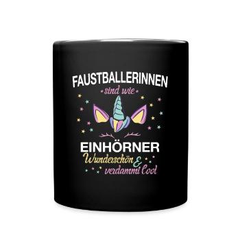 Faustball Fistball Sport Faustballer Sport Spruch - Tasse einfarbig - Schwarz - Vorne