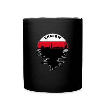 Krakau Polen Skyline Polnische Flagge Reisesouvenir - Tasse einfarbig - Schwarz - Vorne