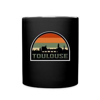 Toulouse France Skyline French Travel Souvenir - Full Colour Mug - black - Front